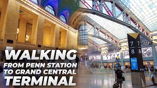 Walking NYC  Penn Station to Times Square amp Grand Central Terminal July 2021 [upl. by Demmahum]