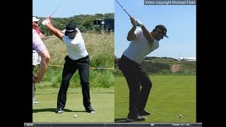 Jon Rahm golf swing  Long Iron faceon amp downtheline July 2017 [upl. by Hackathorn725]