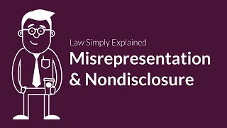 Misrepresentation and Nondisclosure  Contracts  Defenses amp Excuses [upl. by Ahsiyn170]