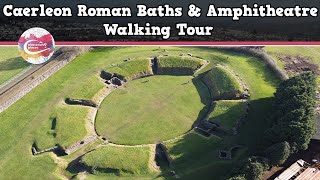 CAERLEON ROMAN BATHS amp AMPHITHEATRE WALES  Walking Tour  Pinned on Places [upl. by Luttrell936]