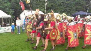 Roman Reenactment at the Amphitheatre in Caerleon Marching In [upl. by Nisior]